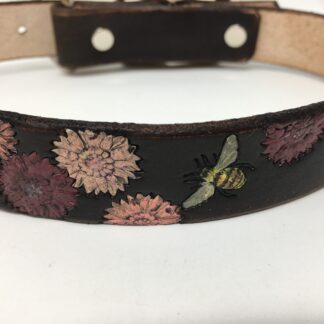 Bison Brown and Pink Bee Collar