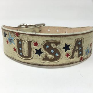 Distressed Cream Patriotic Stars Collar