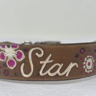 Hot Pink and White Snowflake Collar and Leash Set