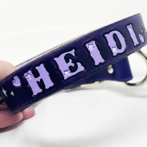 Distressed Purple Collar with Hearts and Stars