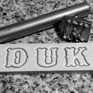 Tools used to stamp leather dog collar